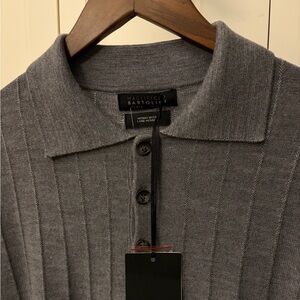 Bartolini Merino Wool Gray Men's Polo shirt.